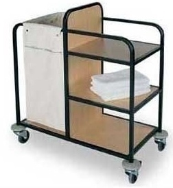 Тележка для горничных ОЛДАК ТГ 10н каркас нержавеющая стальаль с полками из МДФ