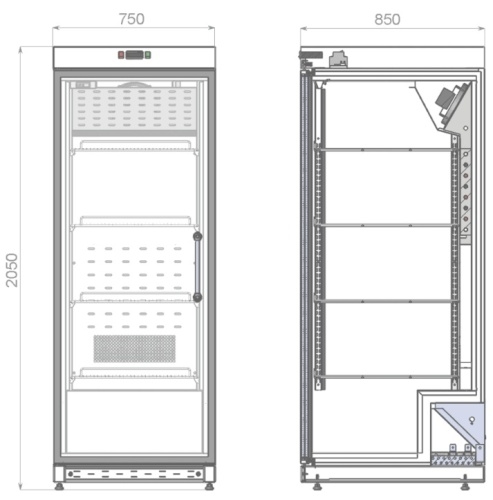 Шкаф морозильный KIFATO Арктика 750х800х2050 НТ глухая дверь