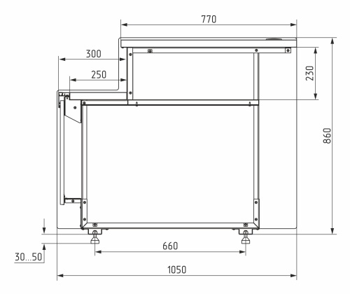 Прилавок CARBOMA GC111 N 0,9-7, 1008, темный дуб