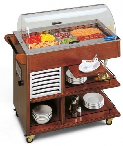 Тележка сервировочная холодильная TECFRIGO Carrellino 10 темный орех