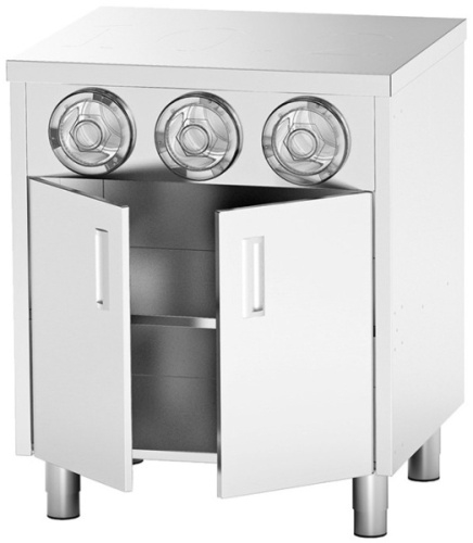 Стол-тумба с диспенсерами для стаканов RESTOINOX СПЗРД3-8/6-Б