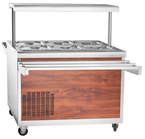 Прилавок холодильный ABAT ПВВ(Н)-70ПМ-НШ (кошированная под дерево)