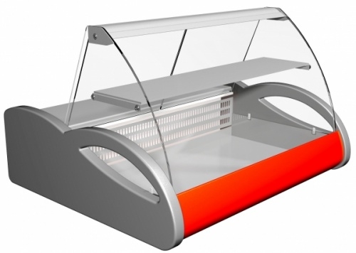 Витрина холодильная CARBOMA А87 SM 1,0-1 (ВХС-1,0 Арго 0011-3020 (бок сер, декор красн)