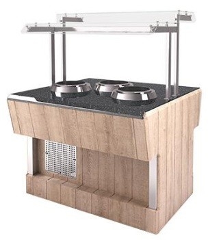 Мармит первых блюд REFETTORIO RМ42АD шведский стол островной 1105х700х860(1465)