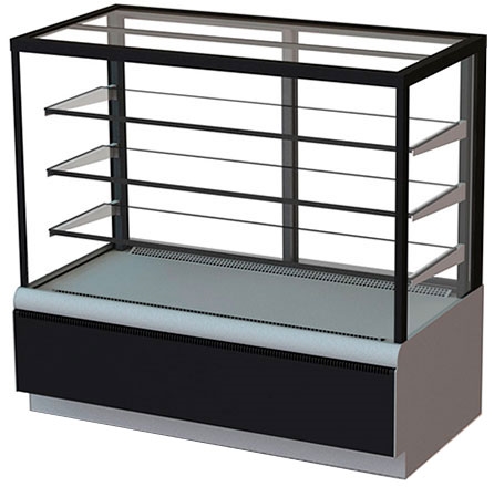 Витрина холодильная кондитерская CARBOMA KC70 VM 0,9-1 9006-9005 (ВХСв-0,9д Cube ТЕХНО)