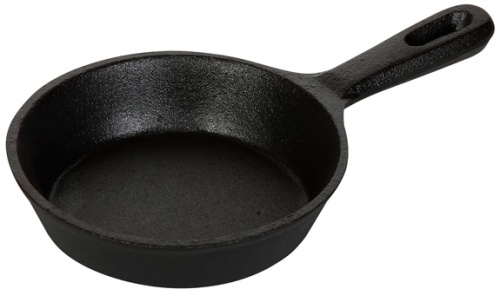 Сковорода 126/29 мм с одной ручкой порционная чугун Luxstahl [НЕ51] кт1217