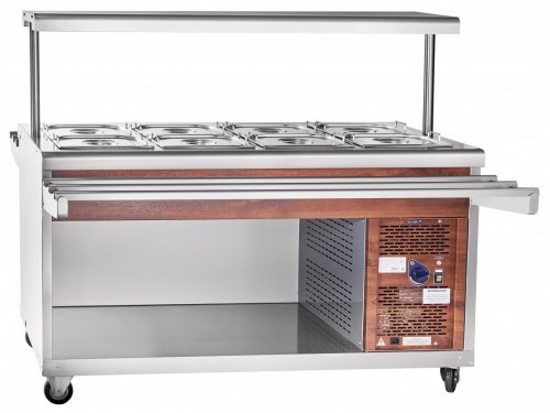 Прилавок холодильный ABAT ПВВ(Н)-70ПМ-01-НШ (кашированная под дерево)