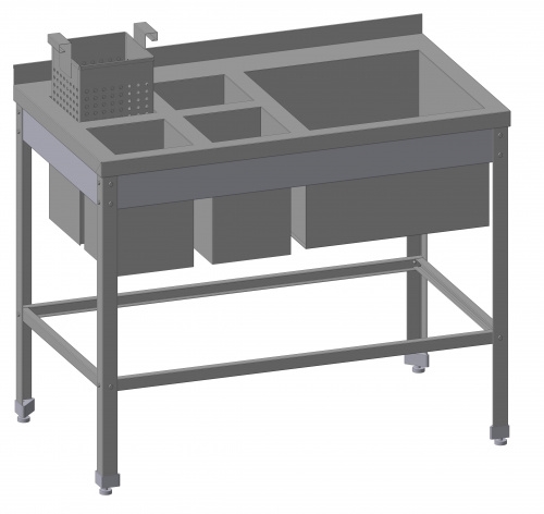 Ванна моечная сварная для мойки яйц RESTOINOX ВМСЯ-1/5-Б-ЭН+ВМС-1/5-Б-ЭН