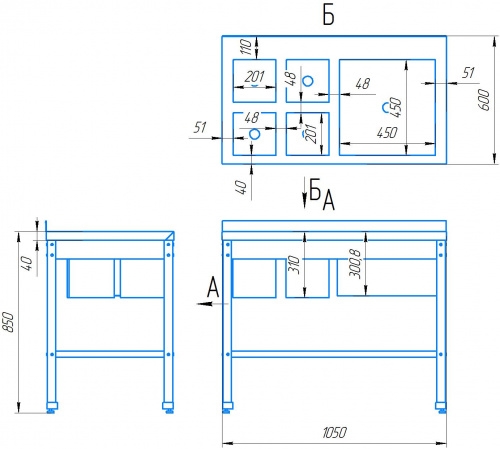 Ванна моечная сварная для мойки яйц RESTOINOX ВМСЯ-1/5-Б-ЭН+ВМС-1/5-Б-ЭН
