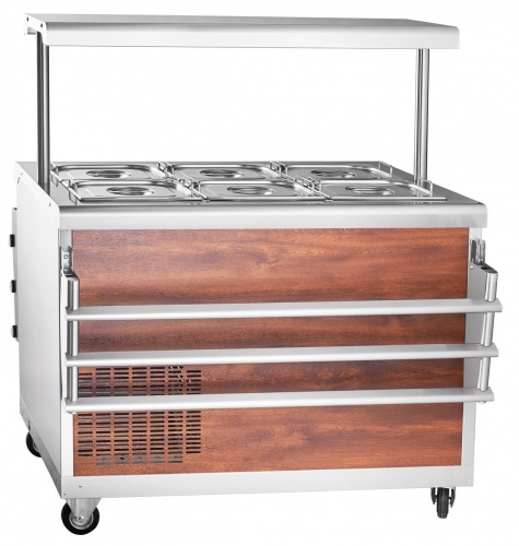 Прилавок холодильный ABAT ПВВ(Н)-70ПМ-НШ (кошированная под дерево)