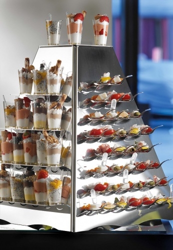 Этажерка фуршетная PINTINOX "Пирамида" для подачи закусок (комплиментов), нержавеющая стальаль