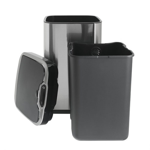 Ведро для мусора FOODATLAS JAH-6311 13л, сенсорное, квадратное, внутр ведро, стальной