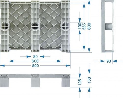 Паллет сплошной на 3-х полозьях RESTOTARA TR 680