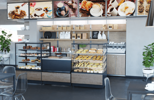 Витрина холодильная кондитерская CARBOMA KC70 VV 0,9-1 9006-9005 (ВХСв-0,9д Cube Люкс ТЕХНО)