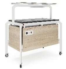 Салат-бар KOBOR AO120 белый муар/дуб натуральный, столешница искусственный камень