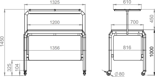 Мармит для горячих блюд KOBOR AT120 черный муар/дуб олово, столешница ЛДСП