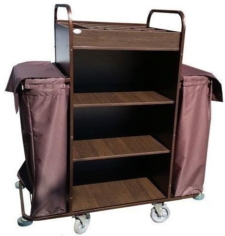 Тележка для горничных ОЛДАК ТГУ 11.2н каркас нержавеющая стальаль из МДФ удлиненная