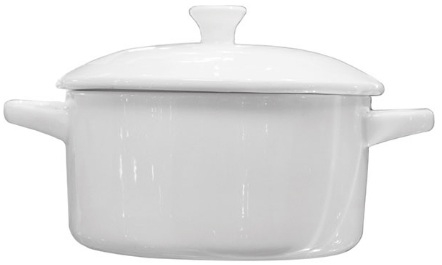 Горшок для запекания KUNSTWERK A6433 фарфор, 425мл, D=16, 5см, белый