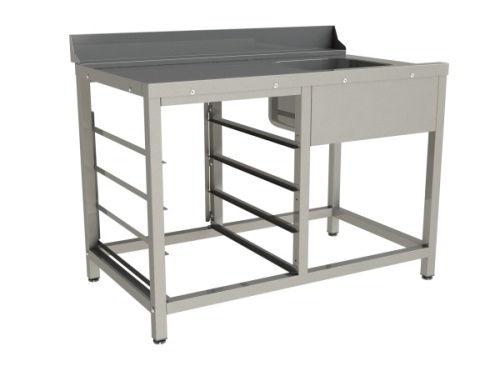 Стол для грязной посуды RESTOINOX СВПМВЦН/1-12/7,4-Б с направляющими для кассет
