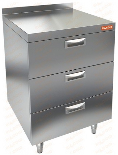 Стол с тремя ящиками с бортом HICOLD НБМТ 3-4/5Б
