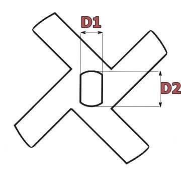 Нож двухсторонний крестовой без бурта ТОРГМАШ для МИМ-300
