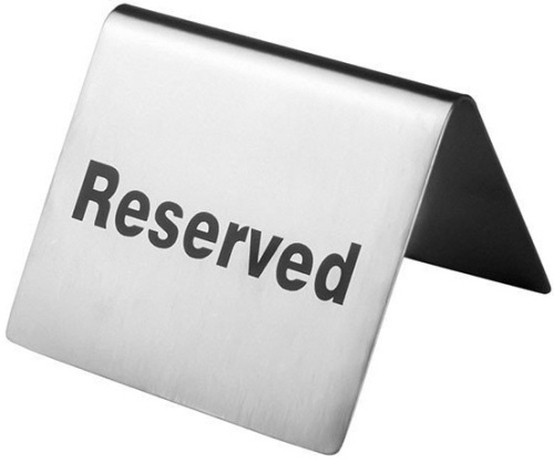 Табличка Резерв PROHOTEL SBT9, (нержавеющая сталь), H=4, L=6,5, B=5 см, металлический
