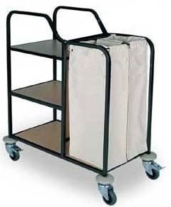 Тележка для горничных ОЛДАК ТГ 11.31н каркас нержавеющая стальаль с полками из МДФ