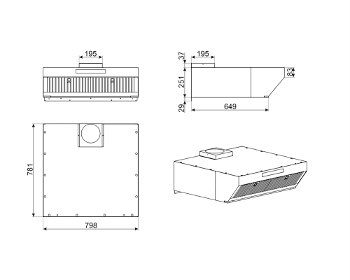 Зонт вытяжной SMEG K4610X