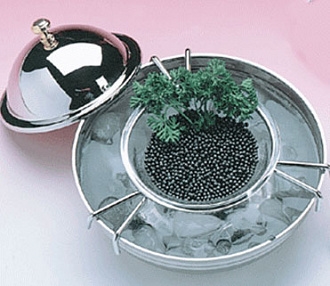 Икорница APS металл+стекло 01699