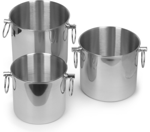 Ведро для льда LUXSTAHL кт2865 нерж.сталь, D=12,6, H=11,3 см