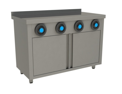 Стол-тумба с диспенсерами для стаканов RESTOINOX СПЗРД4-12/6-Б