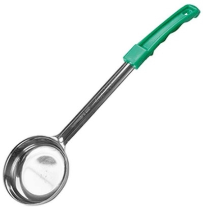Половник MGSteel 0,12 л. нерж. плоское дно (зеленая пластик. ручка)