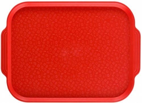 Поднос столовый мки017, 450х355 мм с ручками красный
