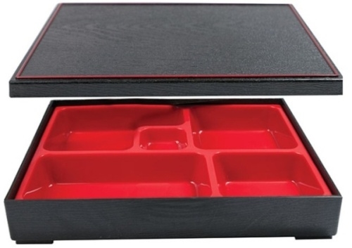 Бокс для суши PROHOTEL 17SJ002/22AB-0001 пластик, H=5,5, L=26,B=21см, черный/красный