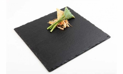Блюдо квадратное APS 00994 сланец, L=25, B=25 см, черный