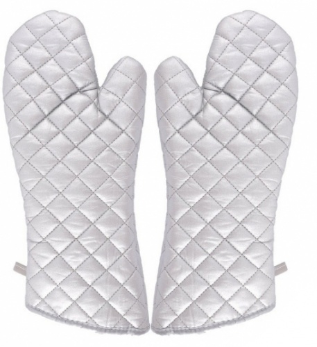 Рукавицы термостойкие RESTOPROF СЕРЕБРИСТЫЕ (пара), длина 28 см