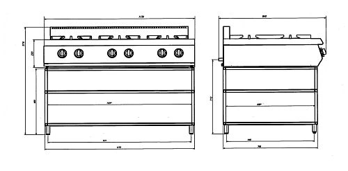 Плита газовая GRILL MASTER Ф6ПГ/800 50005