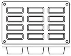 Форма силик. д/зам. и вып. "Прямоугольник" MARTELLATO 79х29мм h30мм, 12 ячеек