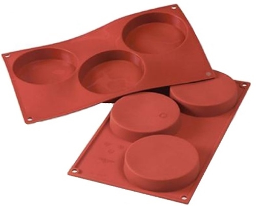 Форма силик. д/зам. и вып. "Бисквит" d103мм h20мм, 3 ячейки