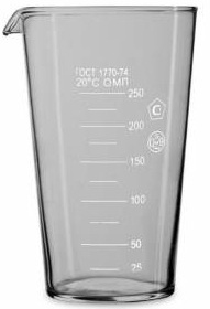 Мерный стакан 250 мл [ГОСТ 1770-74] 867У в индивидуальной упаковке