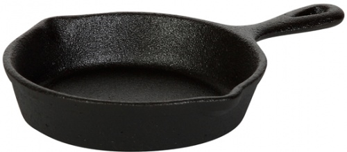 Сковорода 106/24 мм с ручкой и двумя носиками порционная чугун LUXSTAHL [HE70M] кт1199