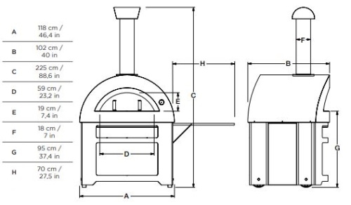Печь для пиццы на дровах ALFA PIZZA Allegro