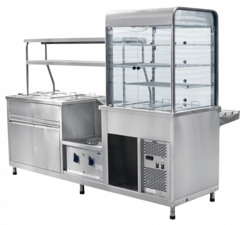 Прилавок-витрина холодильный мармитный универсальный ABAT ПВХМ-70КМУ