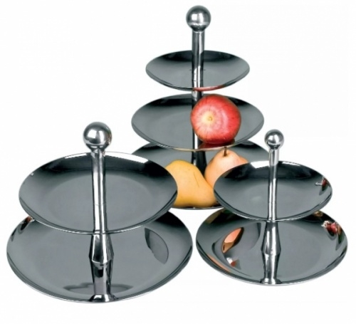 Этажерка LUXSTAHL (ваза для фруктов) трехъярусная 310 мм [1F-3L] кт913