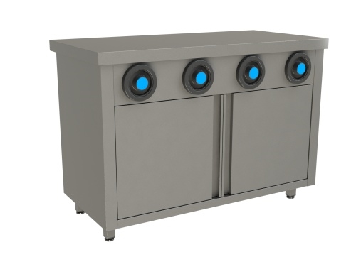 Стол-тумба с диспенсерами для стаканов RESTOINOX СПЗРД4-12/6-Б