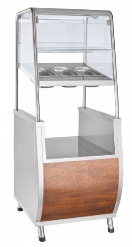 Прилавок для столовых приборов ABAT ПРЕМЬЕР ПСПХ-70Т с хлебницей (кашированное под дерево)