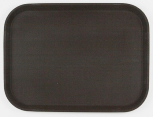 Поднос прорезиненный прямоугольный LUXSTAHL 410х300х25 мм коричневый [1216CT BROWN] кт05