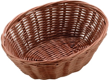 Корзина плетеная для хлеба овальная SUNNEX C03001V полиротанг, H=65, L=230, B=150мм, тем.корич.