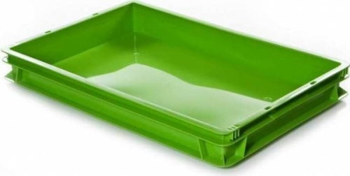 Ящик LUXSTAHL 600х400х75 мм сплошной, для полуфабрикатов, ПЭНД [ЯП 1.1] 8696