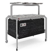 Салат-бар KOBOR AO120 алюминиевый муар/дуб черный, столешница искусственный камень